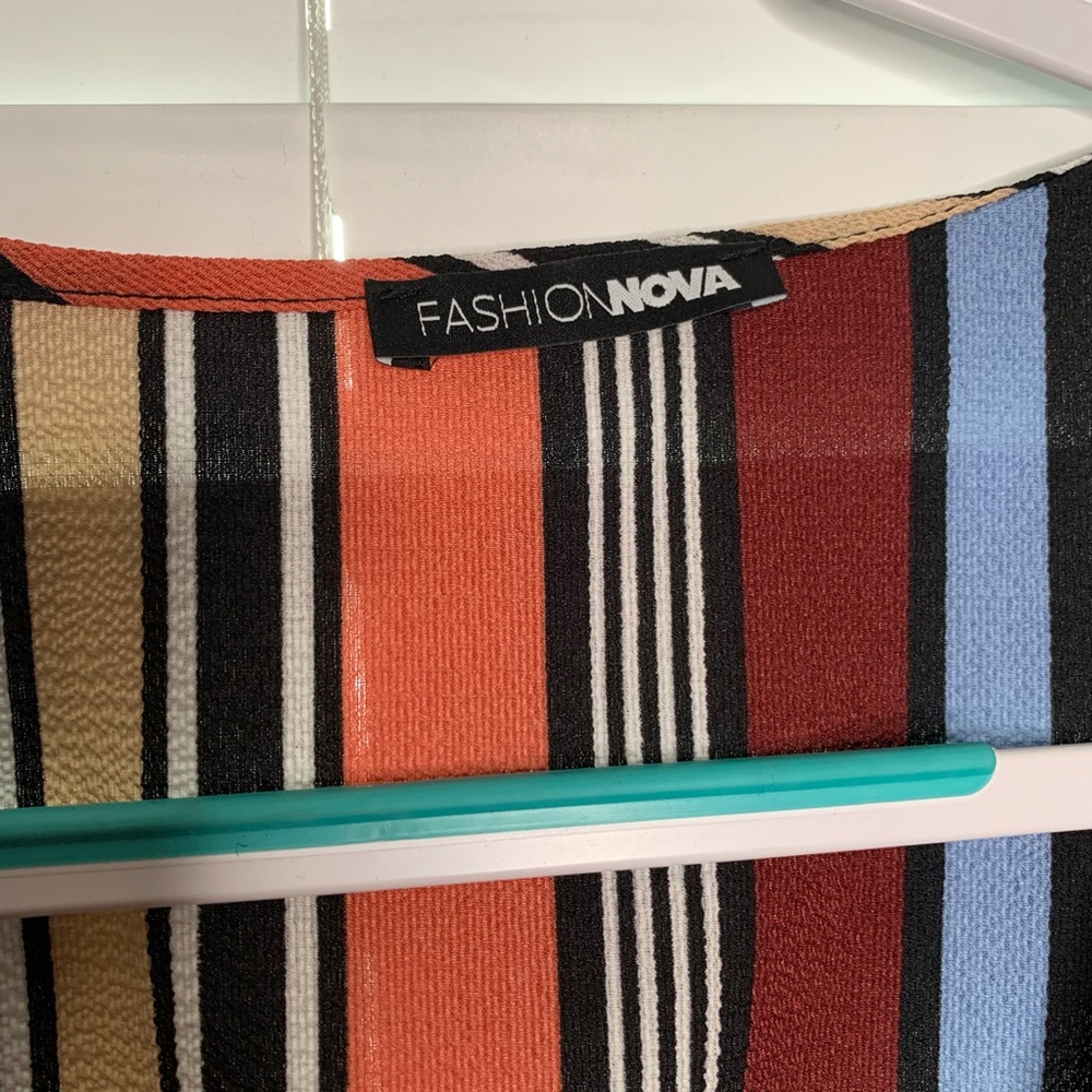 Striped Wrap Top - Picture 3 of 5
